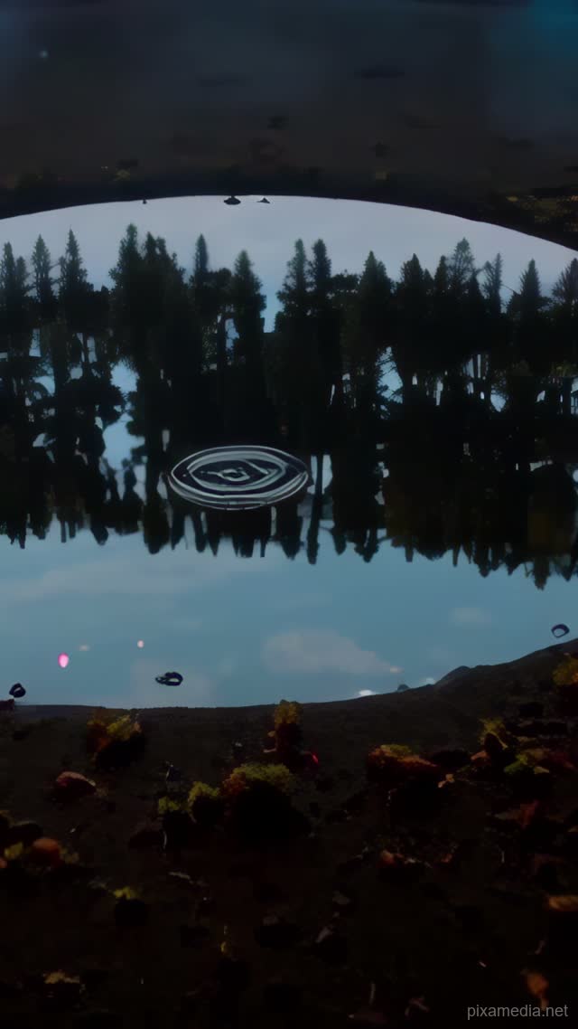 Puddle Mirrors the Upside-Down Forest - Water & Liquid AI stock